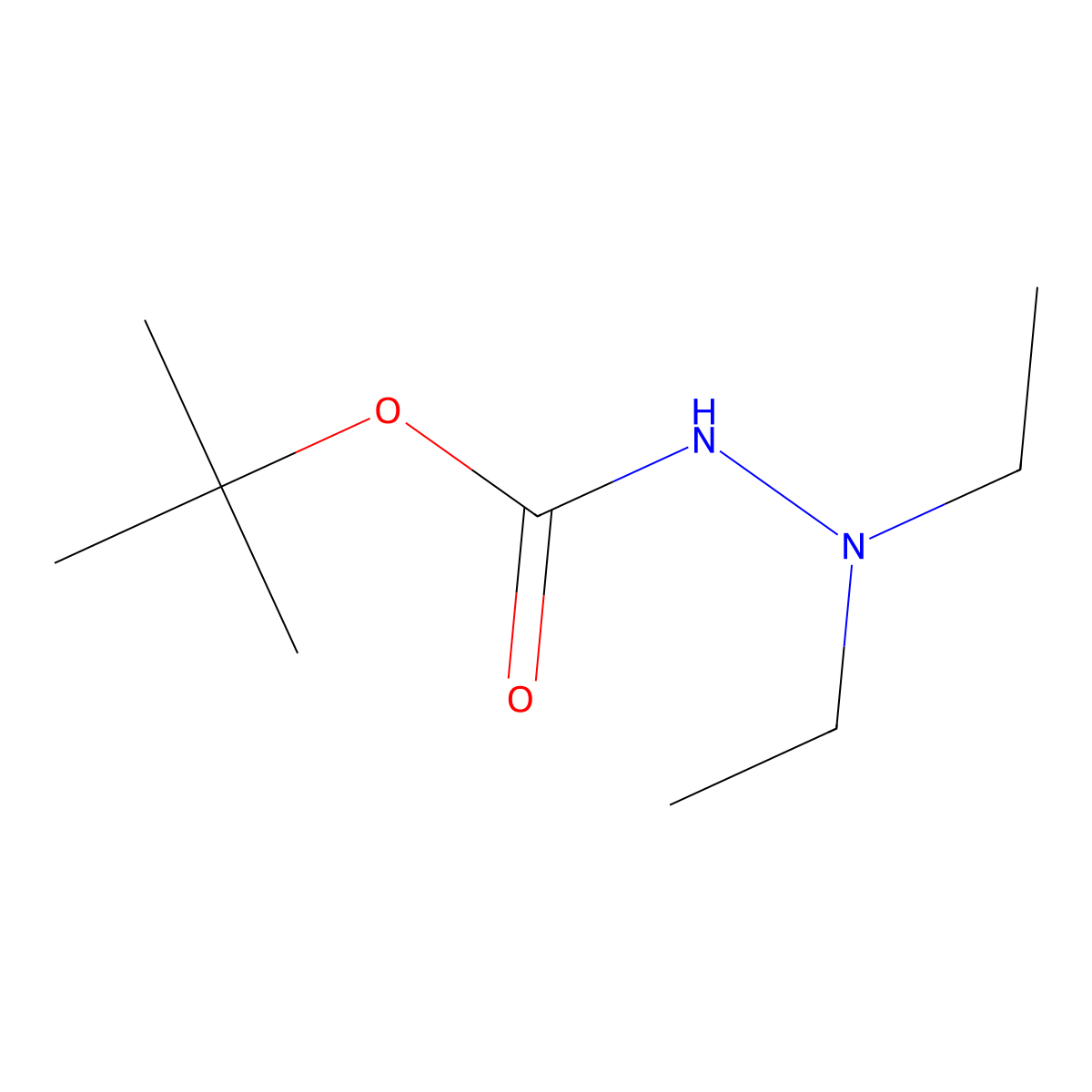 Tert-butyl 2,2-diethylhydrazinecarboxylate molecular structure, CAS 55741-06-5