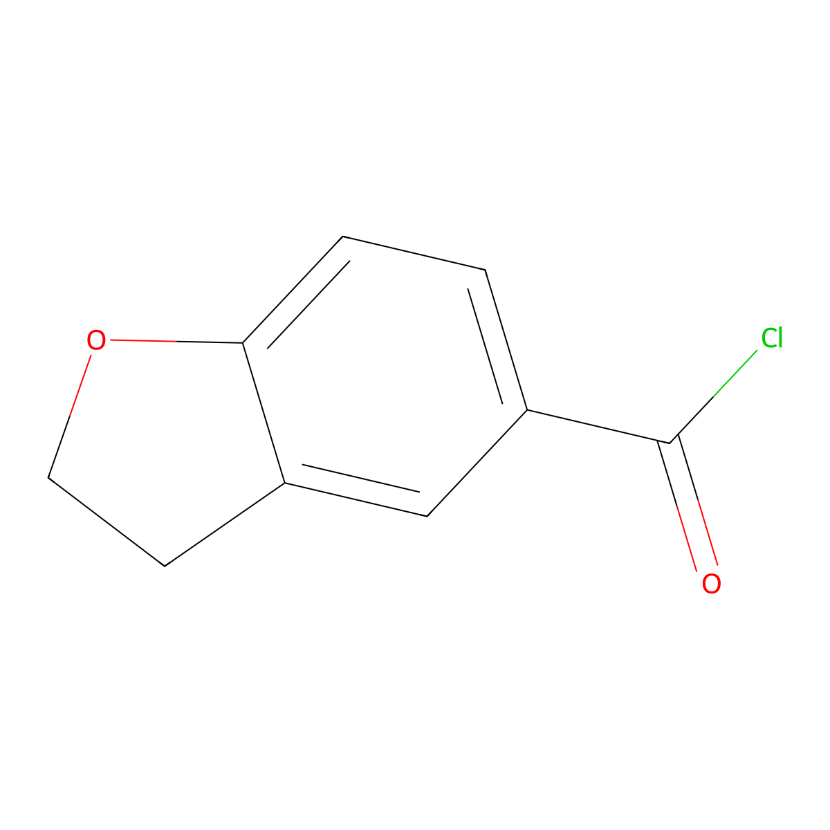 2,3-Dihydro-1-benzofuran-5-carbonyl chloride molecular structure, CAS 55745-71-6