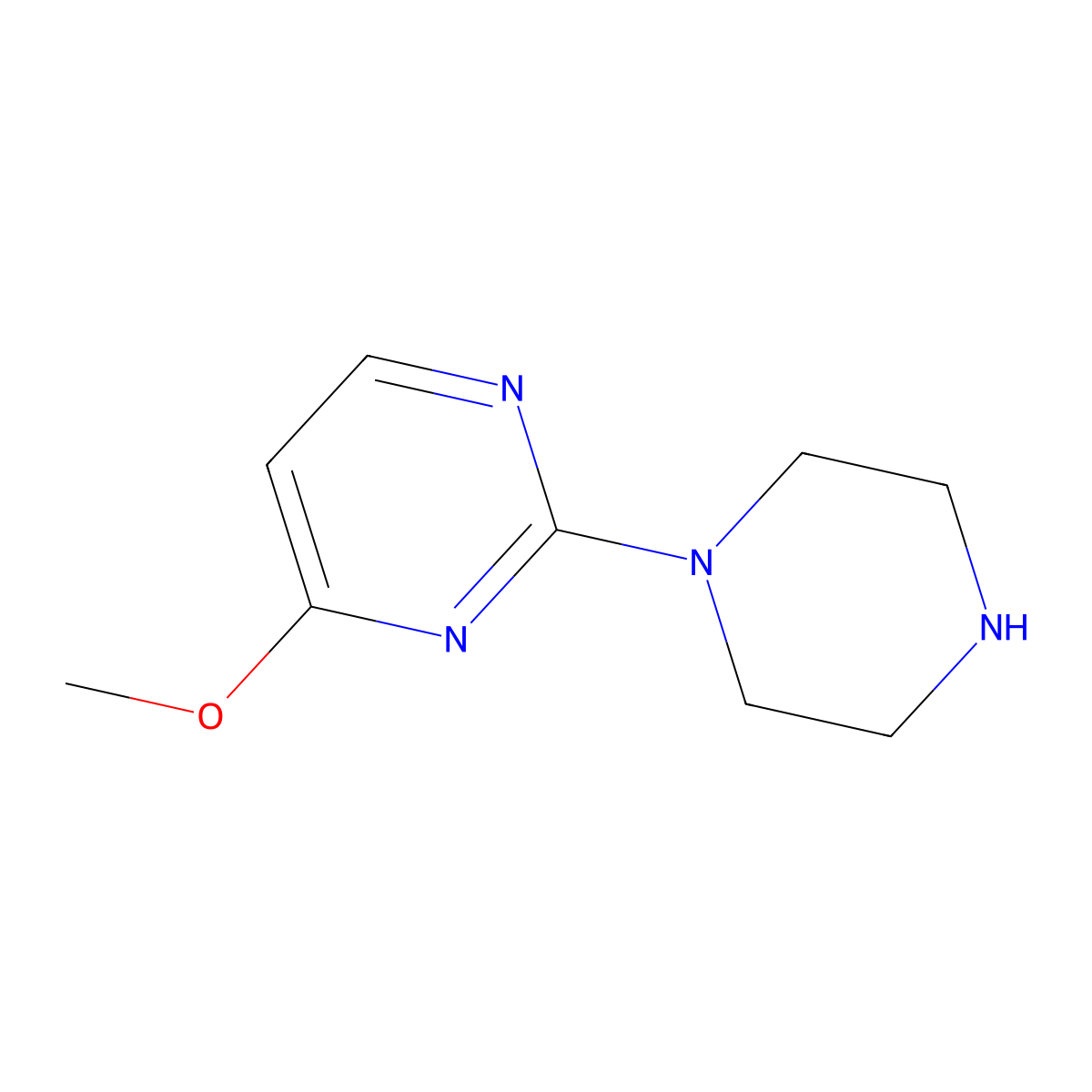 4-Methoxy-2-(piperazin-1-yl)pyrimidine molecular structure, CAS 55745-88-5