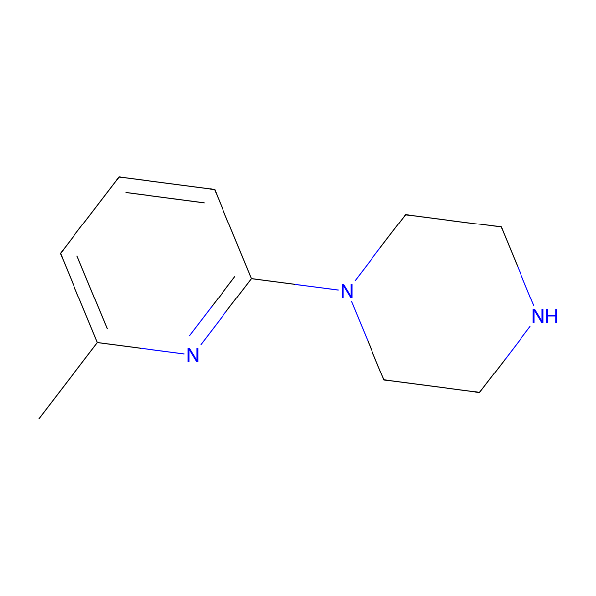 1-(6-Methylpyridin-2-yl)piperazine molecular structure, CAS 55745-89-6