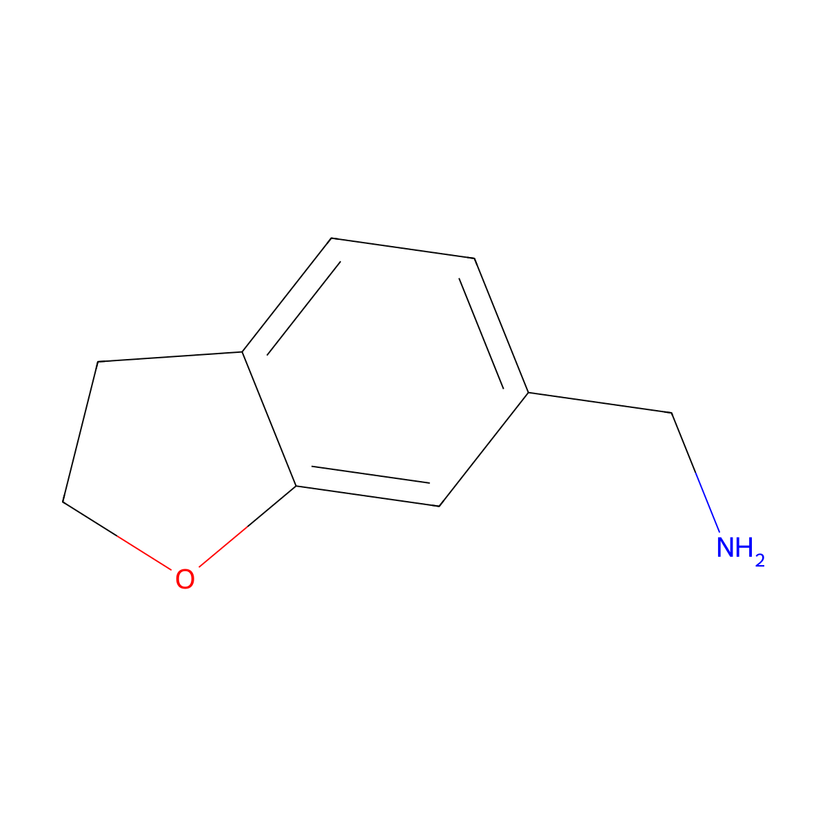 (2,3-Dihydro-1-benzofuran-6-yl)methanamine molecular structure, CAS 55746-20-8