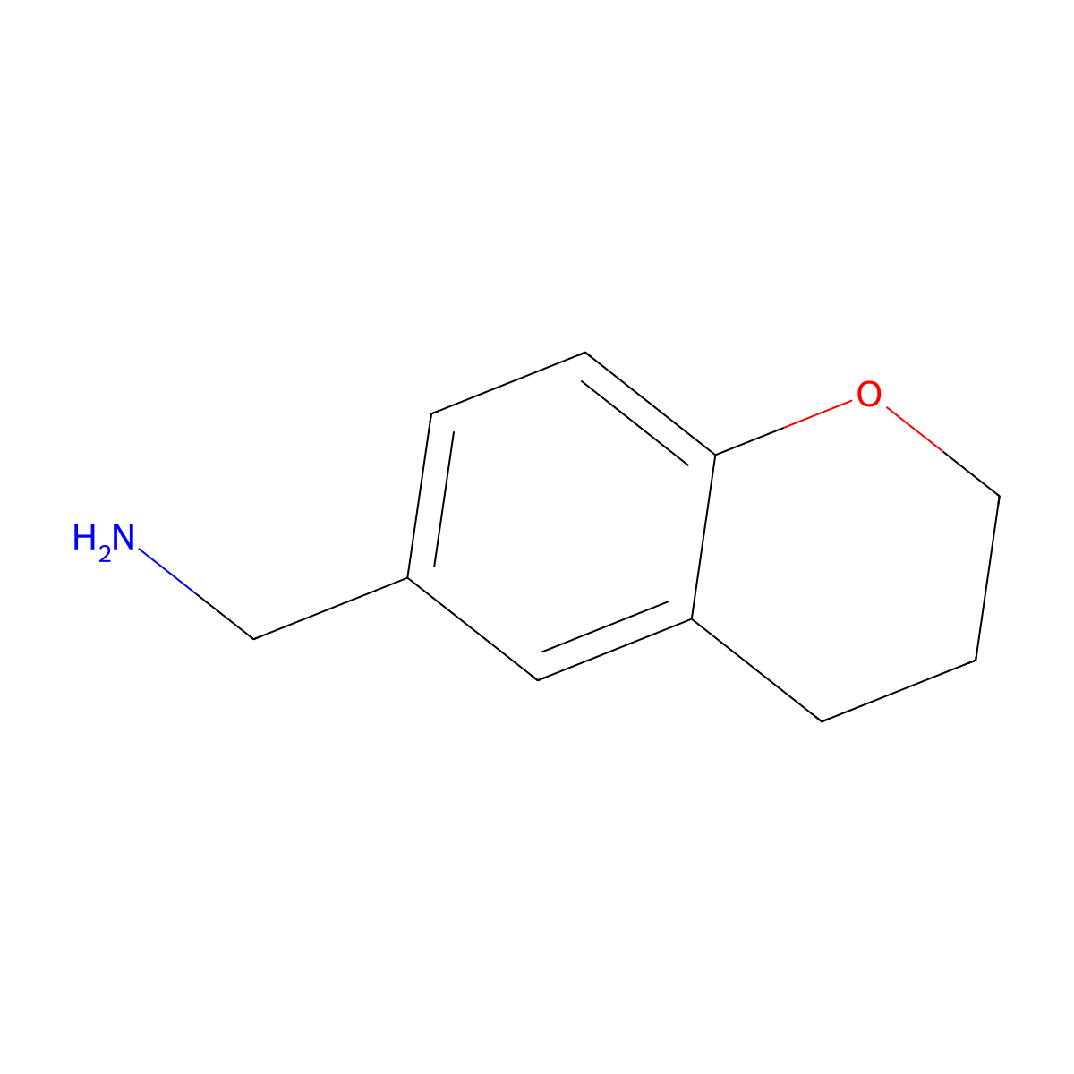 (3,4-dihydro-2H-1-benzopyran-6-yl)methanamine molecular structure, CAS 55746-21-9