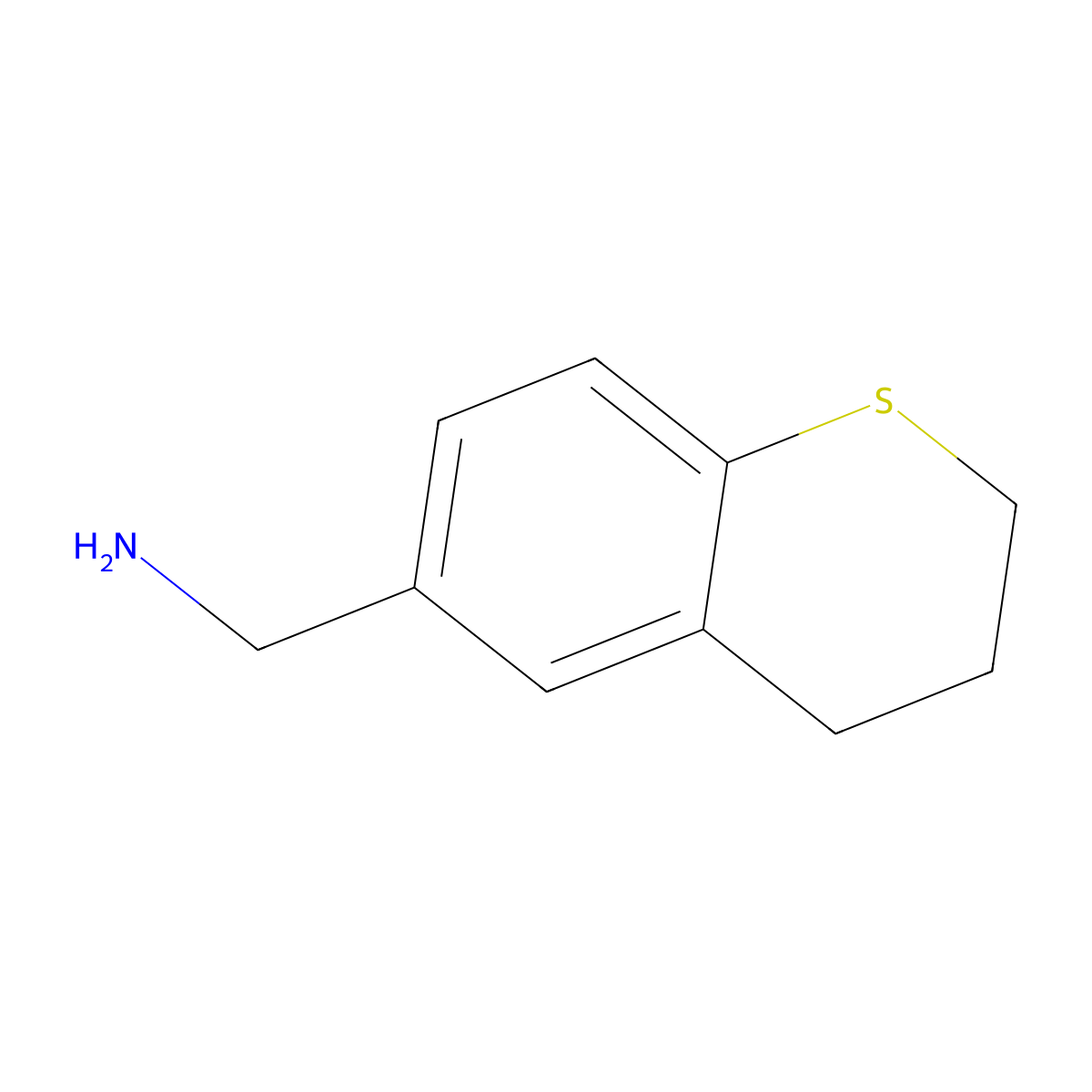1-(3,4-dihydro-2H-1-benzothiopyran-6-yl)methanamine molecular structure, CAS 55746-23-1