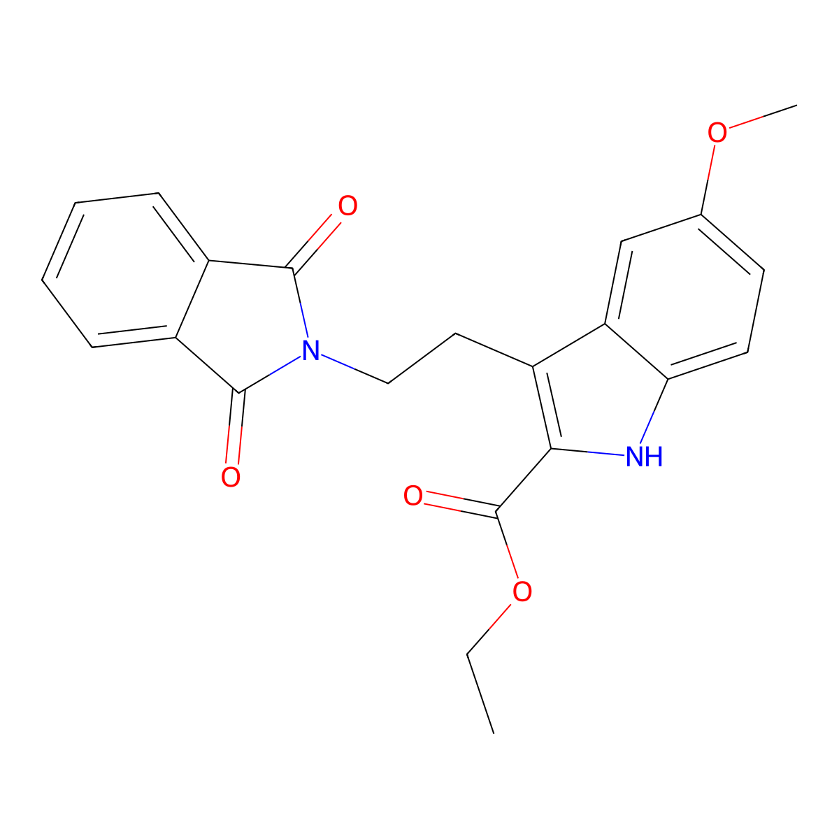 ethyl 3-[2-(1,3-dioxo-1,3-dihydro-2H-isoindol-2-yl)ethyl]-5-methoxy-1H-indole-2-carboxylate molecular structure, CAS 55747-53-0