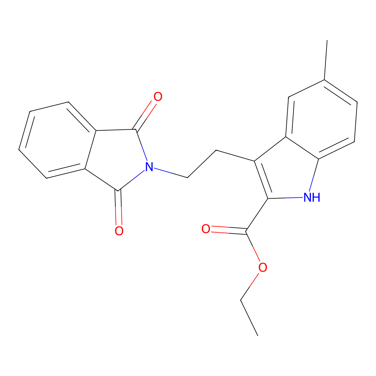 ethyl 3-[2-(1,3-dioxo-1,3-dihydro-2H-isoindol-2-yl)ethyl]-5-methyl-1H-indole-2-carboxylate molecular structure, CAS 55747-54-1