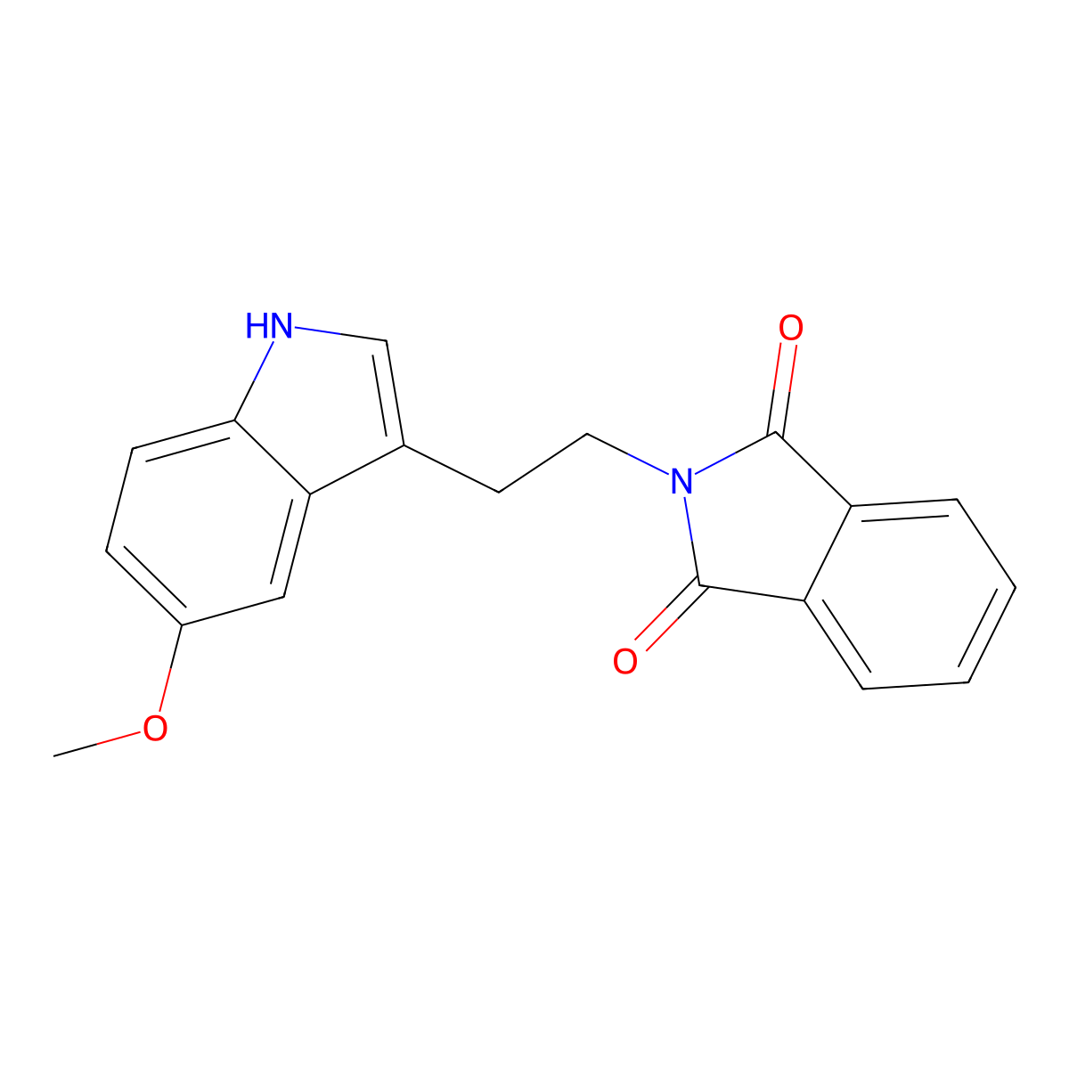 2-(2-(5-methoxy-1H-indol-3-yl)ethyl)isoindoline-1,3-dione molecular structure, CAS 55747-66-5