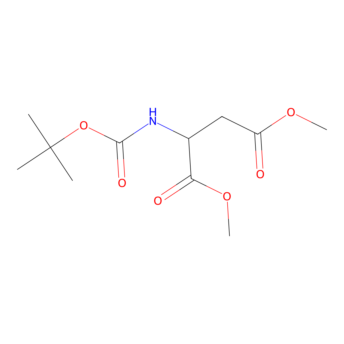 (S)-Dimethyl 2-(tert-butoxycarbonylamino)succinate molecular structure, CAS 55747-84-7