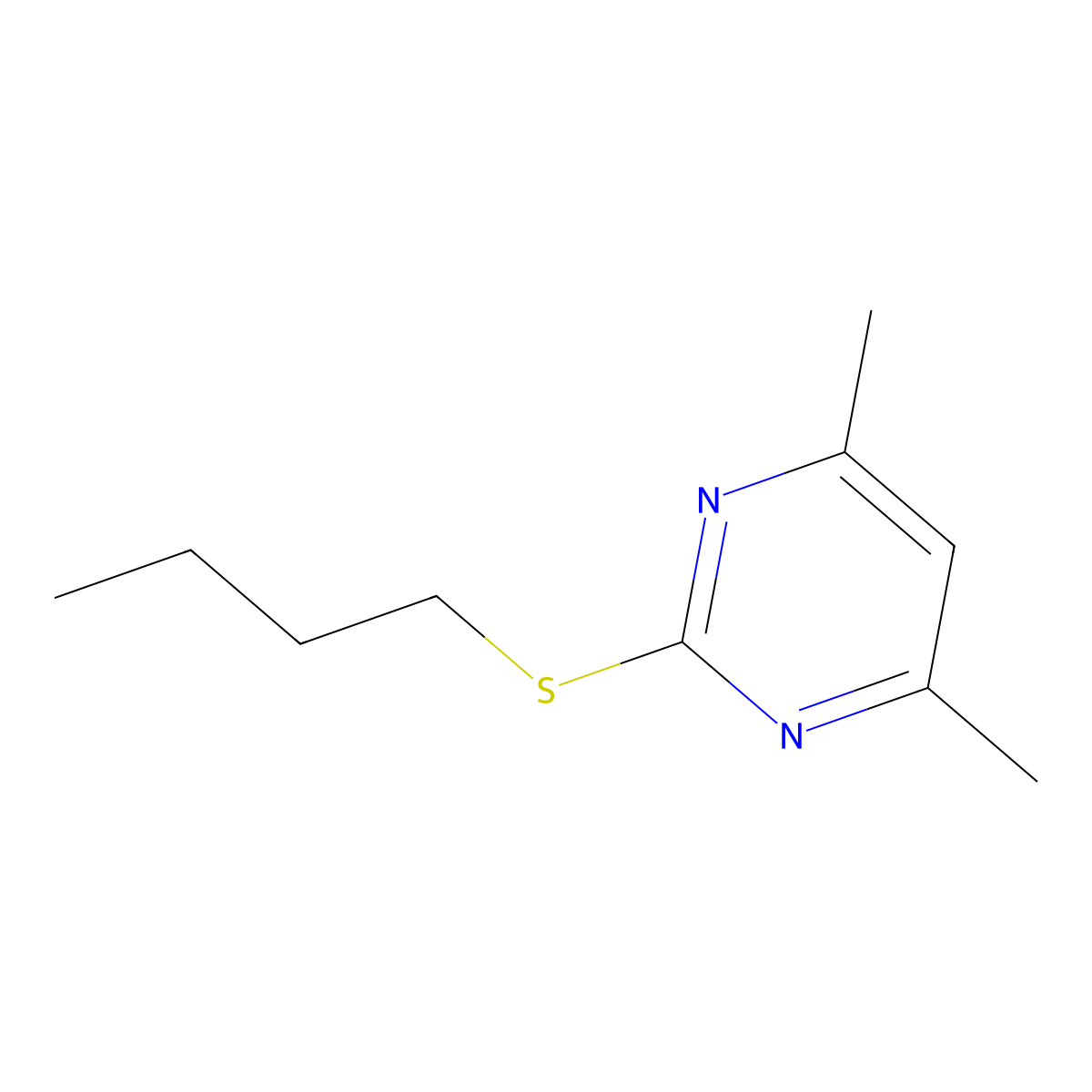 2-(Butylsulfanyl)-4,6-dimethylpyrimidine molecular structure, CAS 55749-27-4