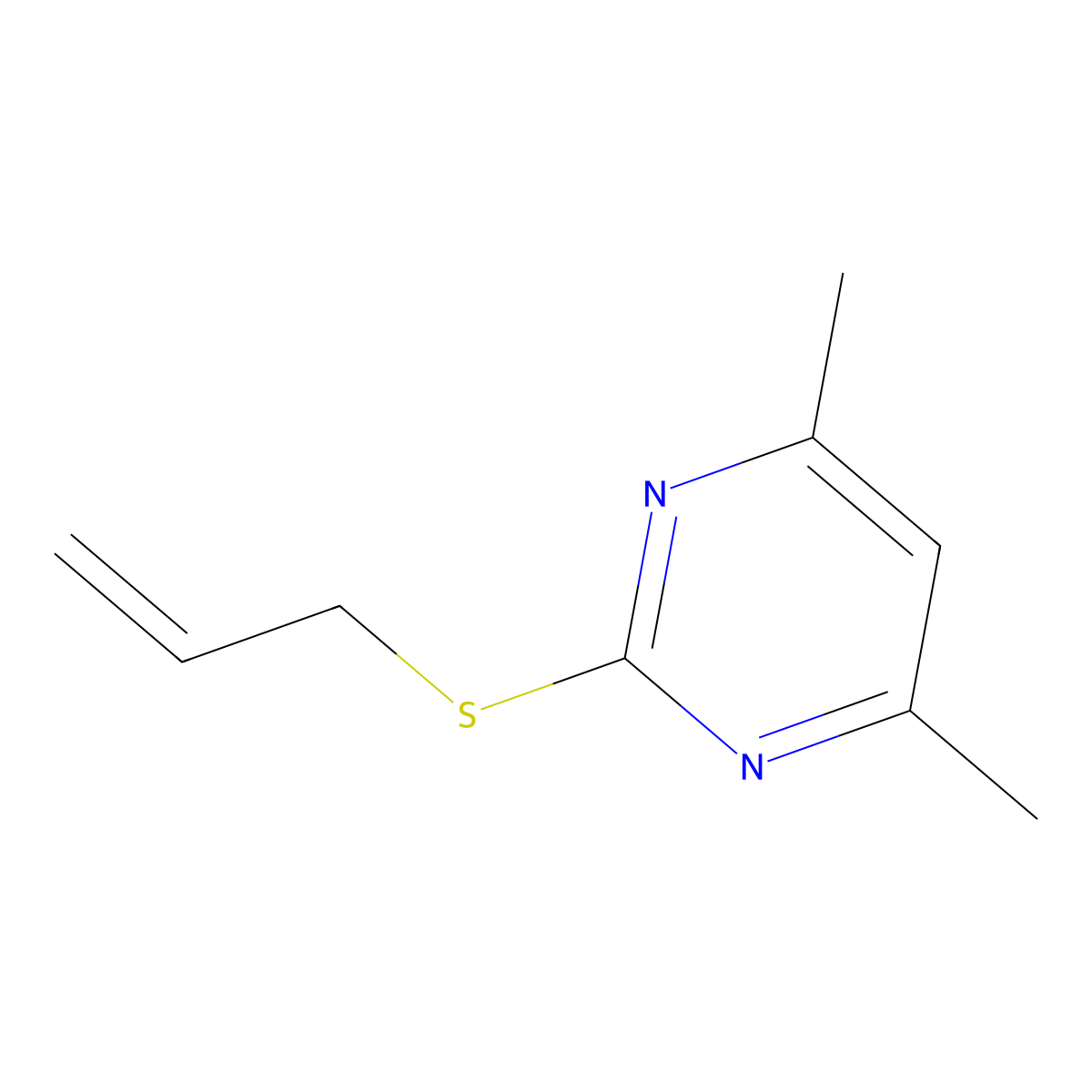 4,6-Dimethyl-2-prop-2-enylthiopyrimidine molecular structure, CAS 55749-32-1