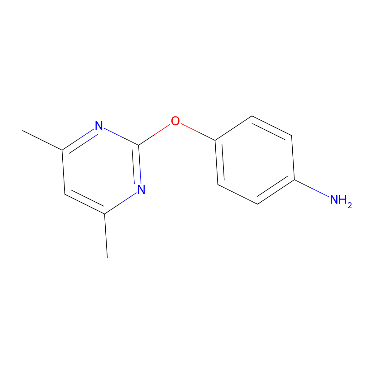 4-((4,6-Dimethylpyrimidin-2-yl)oxy)aniline molecular structure, CAS 55749-90-1