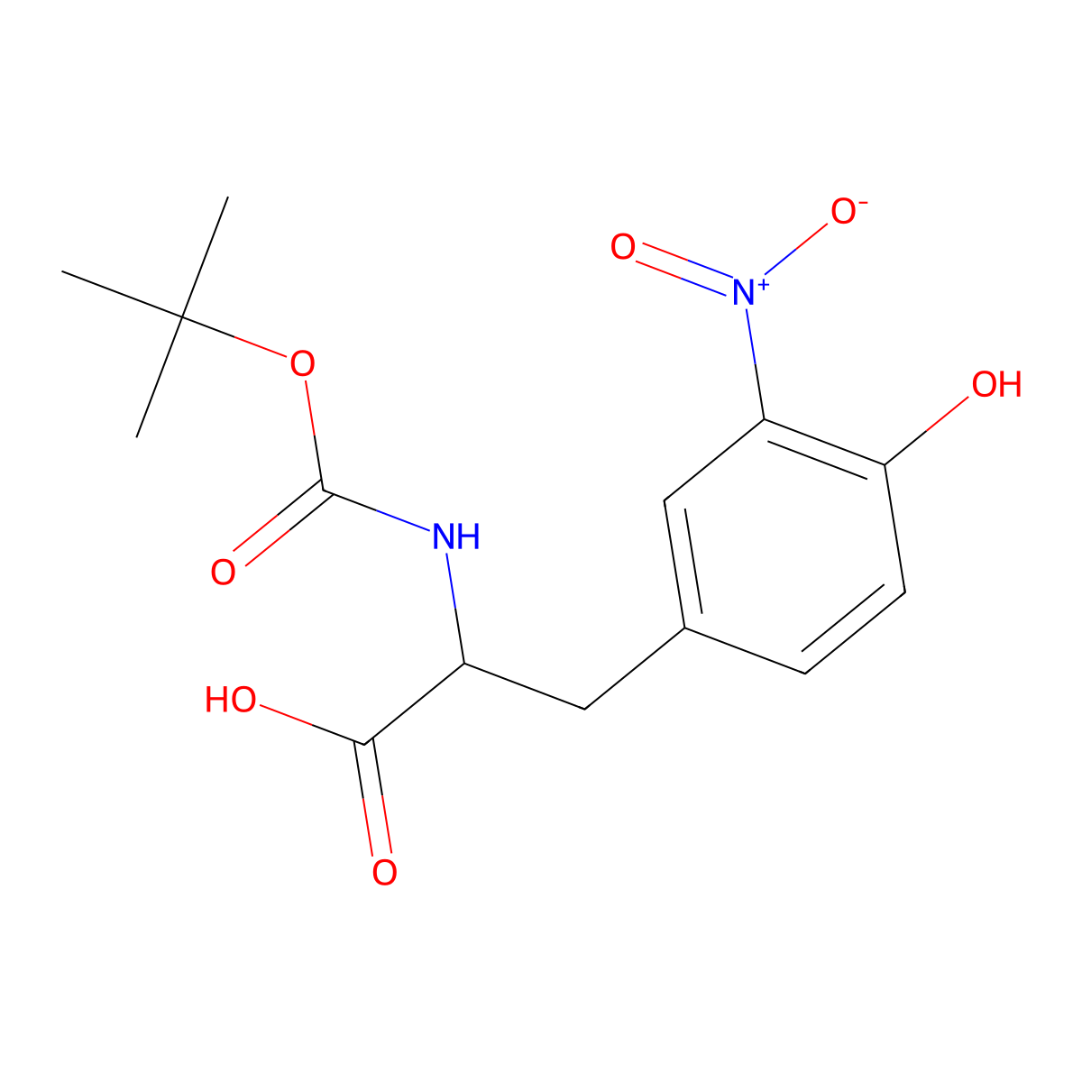 Boc-3-nitro-L-tyrosine molecular structure, CAS 5575-03-1