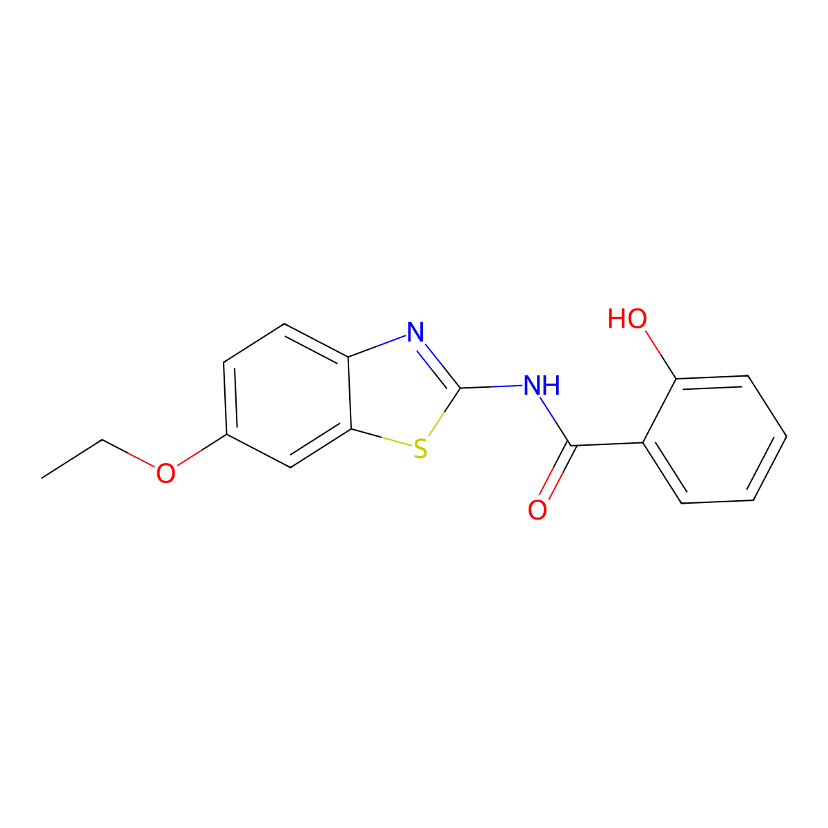 n-(6-Ethoxy-1,3-benzothiazol-2-yl)-2-hydroxybenzamide molecular structure, CAS 5575-25-7