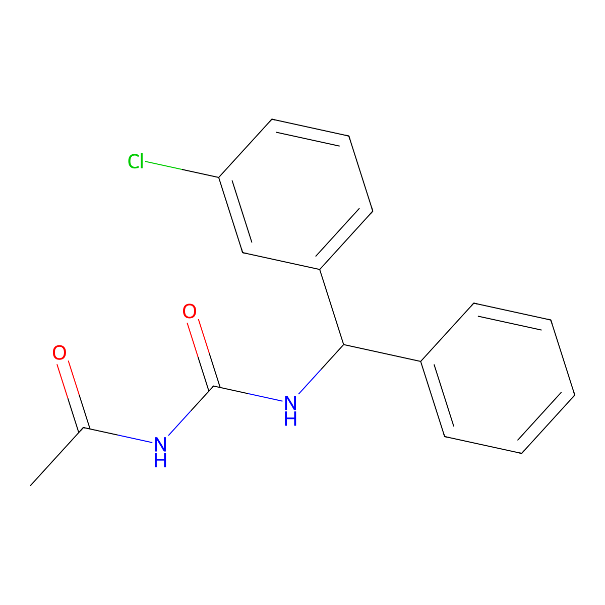 1-Acetyl-3-(3-chlorobenzhydryl)urea molecular structure, CAS 5575-37-1