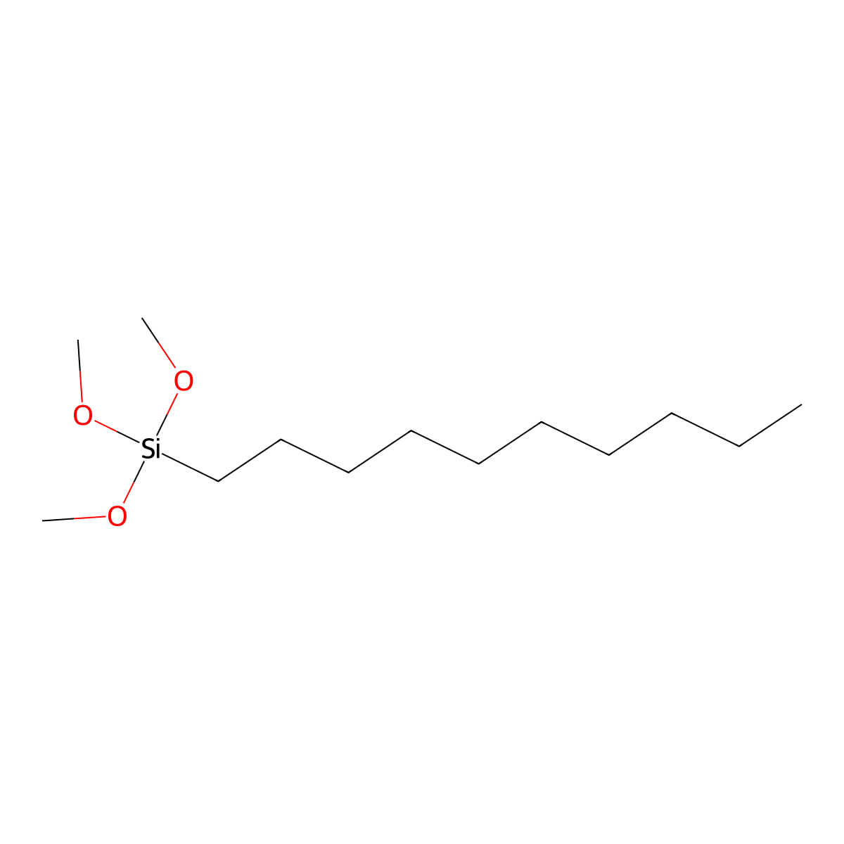Decyltrimethoxysilane molecular structure, CAS 5575-48-4