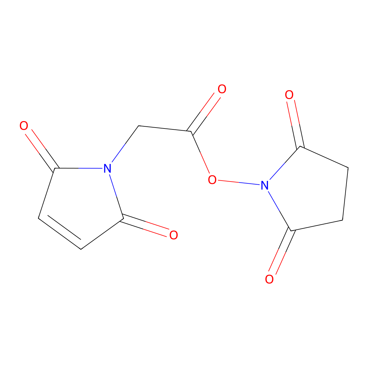 Maleimidoacetic acid N-hydroxysuccinimide ester molecular structure, CAS 55750-61-3