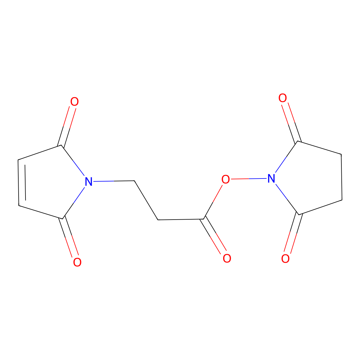 2,5-dioxopyrrolidin-1-yl 3-(2,5-dioxo-2,5-dihydro-1H-pyrrol-1-yl)propanoate molecular structure, CAS 55750-62-4