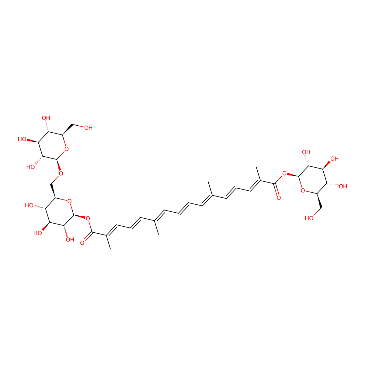 Crocin 2 molecular structure, CAS 55750-84-0