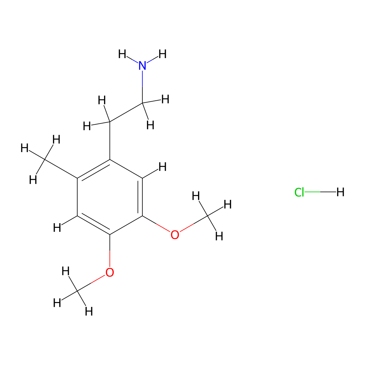 4,5-Dimethoxy-2-methylbenzeneethanamine Hydrochloride molecular structure, CAS 55752-05-1