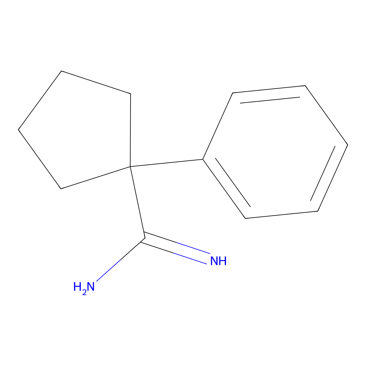 1-Phenylcyclopentane-1-carboximidamide molecular structure, CAS 55753-43-0