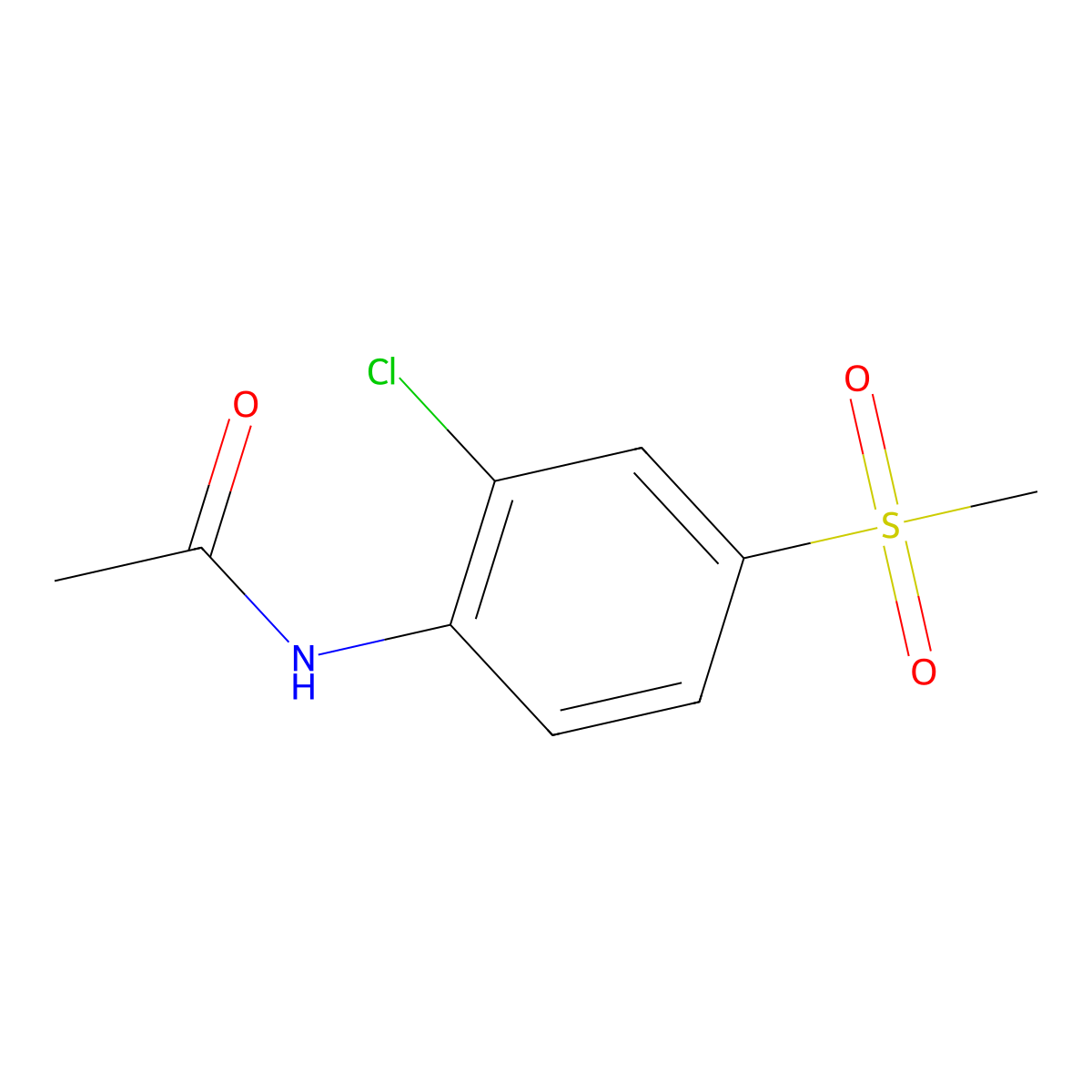 N-[2-chloro-4-(methylsulfonyl)phenyl]acetamide molecular structure, CAS 55753-47-4