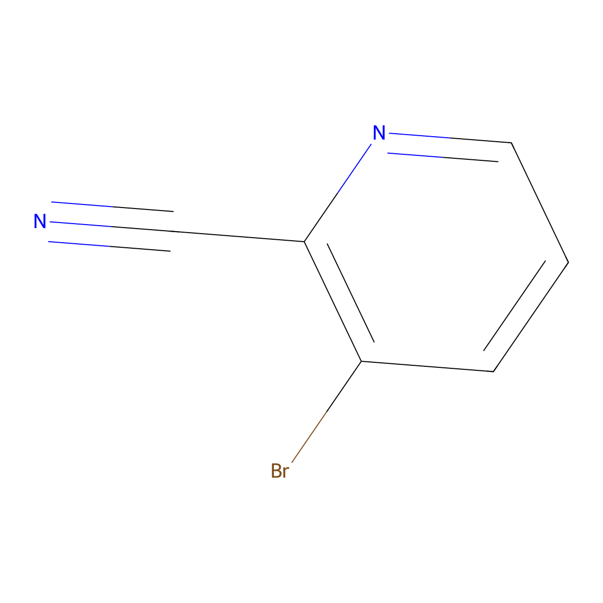 3-Bromopyridine-2-carbonitrile molecular structure, CAS 55758-02-6