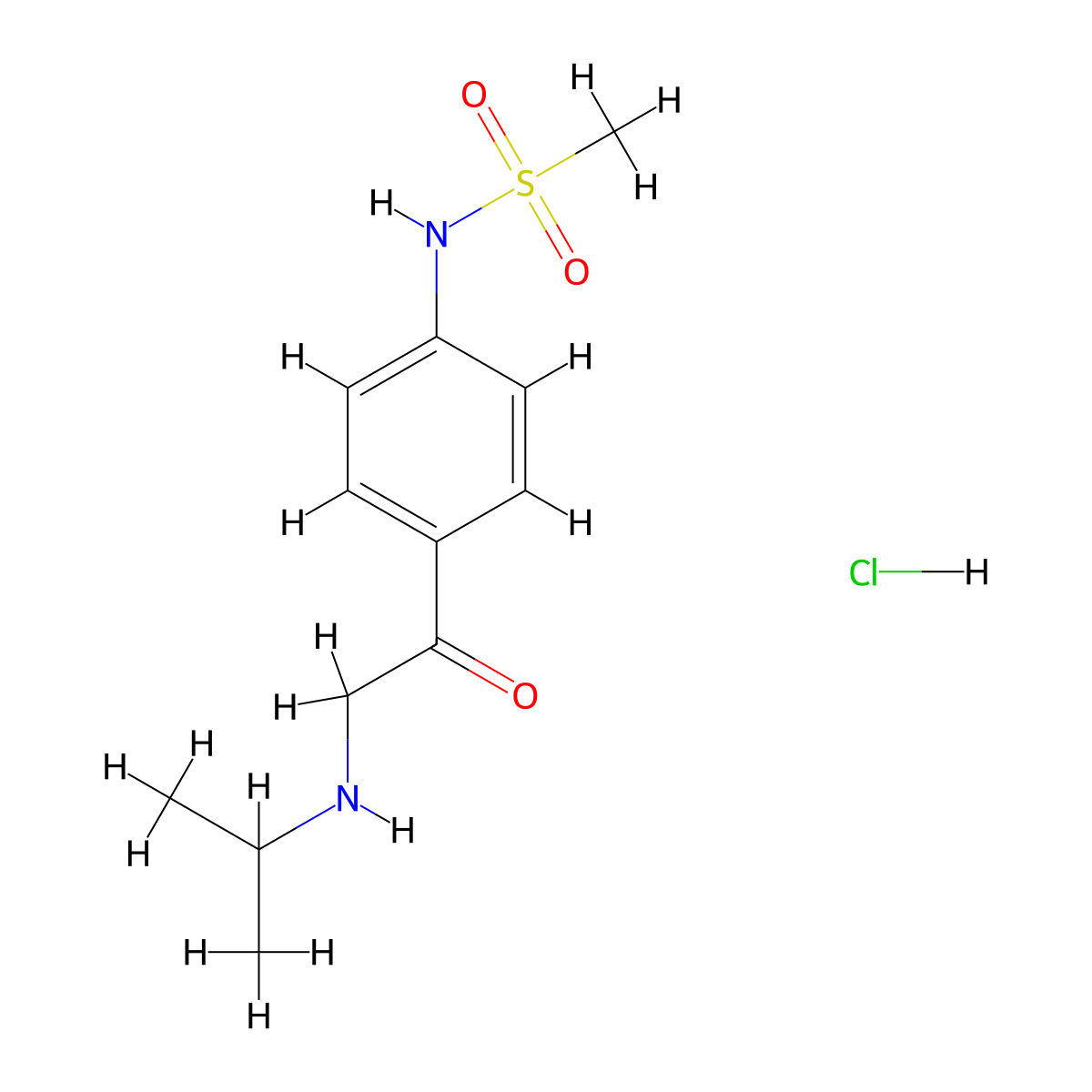 Oxo sotalol hydrochloride molecular structure, CAS 5576-49-8
