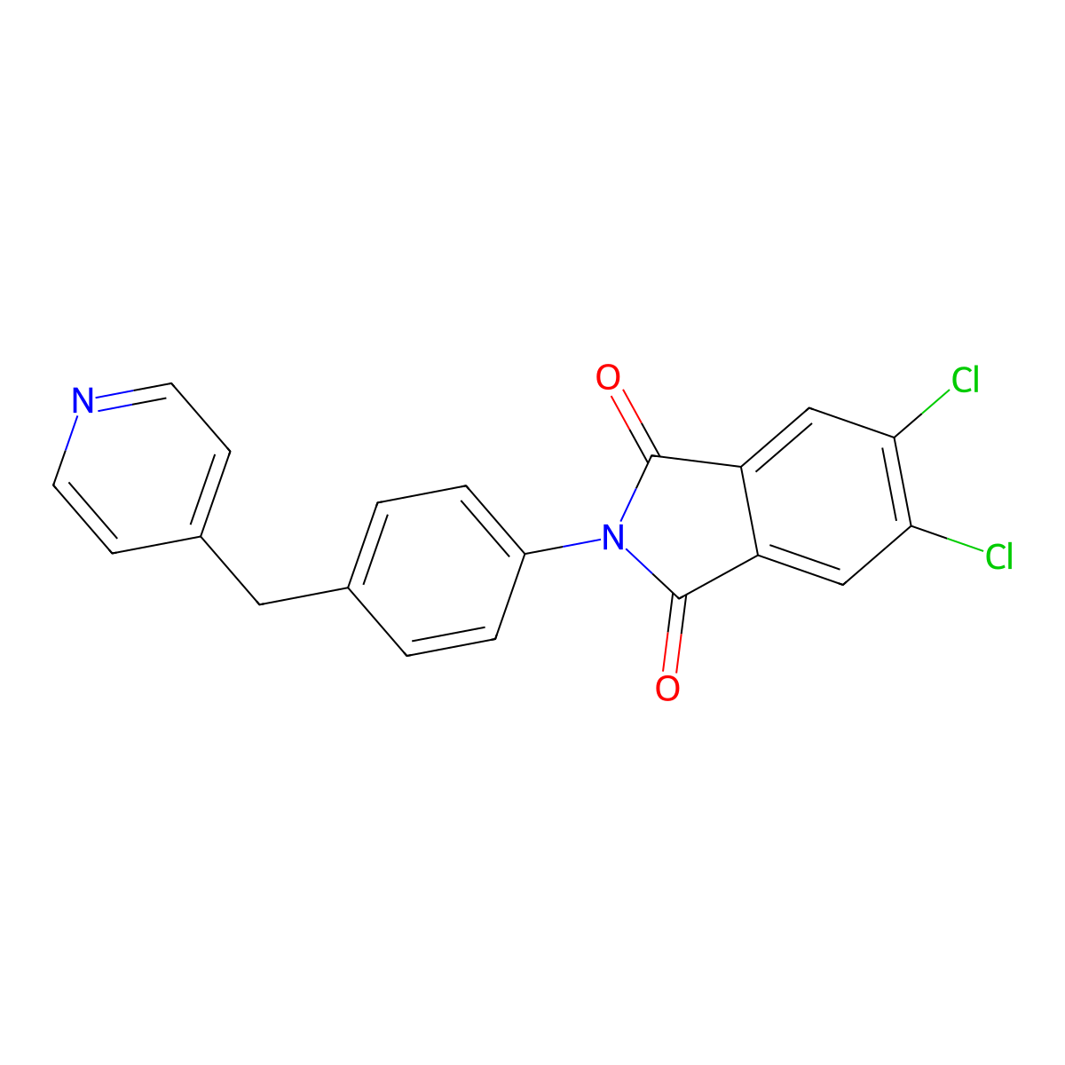 5,6-Dichloro-2-[4-(pyridin-4-ylmethyl)phenyl]isoindole-1,3-dione molecular structure, CAS 5576-50-1