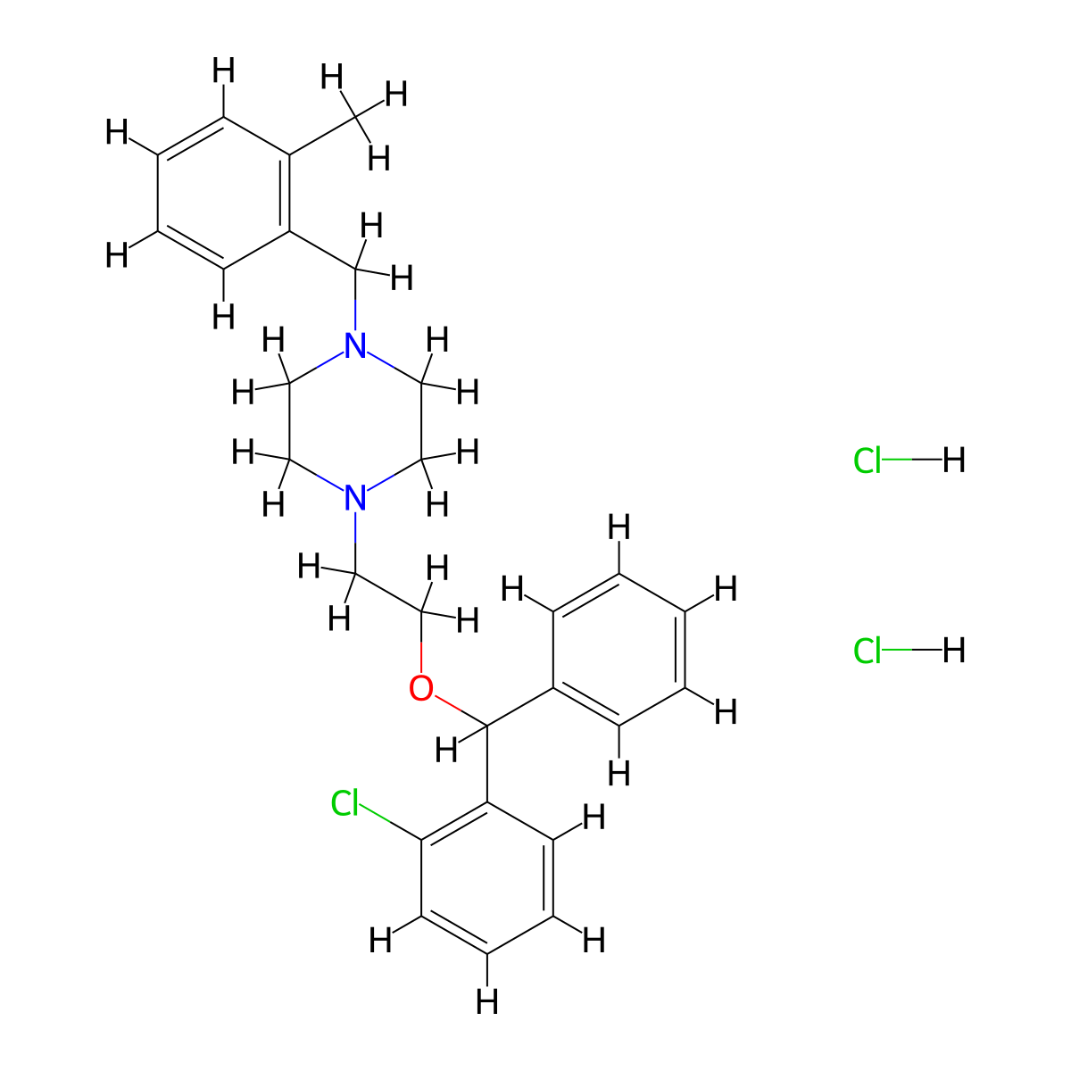 Chlorbenzoxamine Hydrochloride molecular structure, CAS 5576-62-5