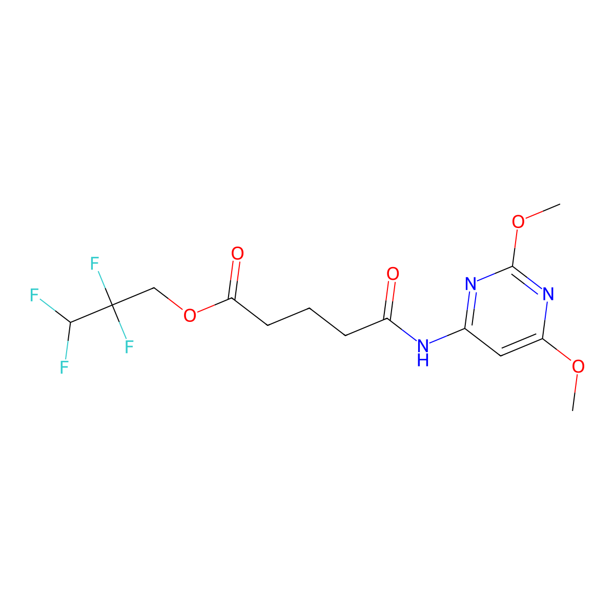 2,2,3,3-Tetrafluoropropyl 5-[(2,6-dimethoxypyrimidin-4-yl)amino]-5-oxopentanoate molecular structure, CAS 5576-93-2