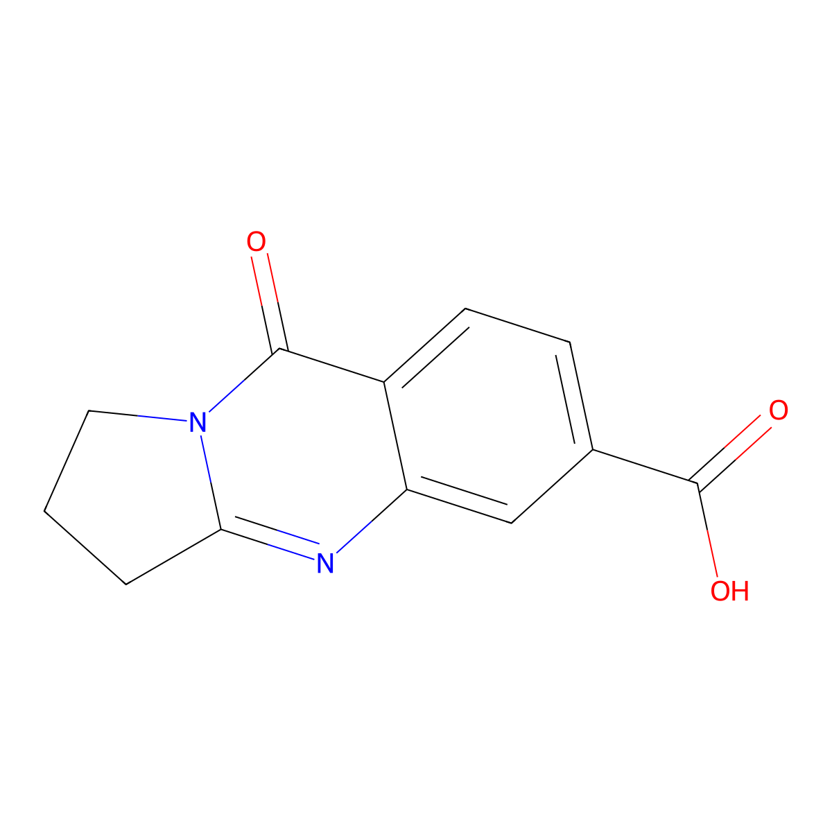 9-oxo-1H,2H,3H,9H-pyrrolo[2,1-b]quinazoline-6-carboxylic acid molecular structure, CAS 55762-24-8