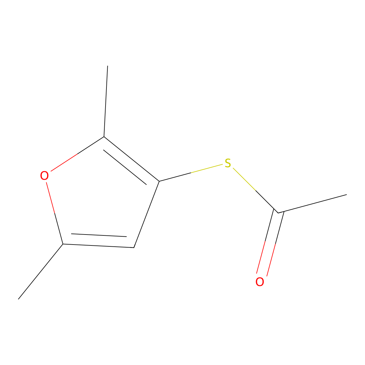 2,5-Dimethyl-3-thioacetoxyfuran molecular structure, CAS 55764-22-2