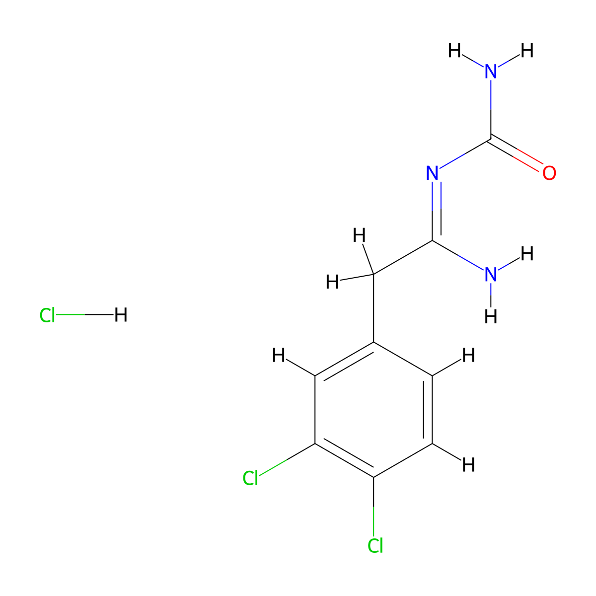 1-(1-Amino-2-(3,4-dichlorophenyl)ethylidene)urea hydrochloride molecular structure, CAS 55769-73-8