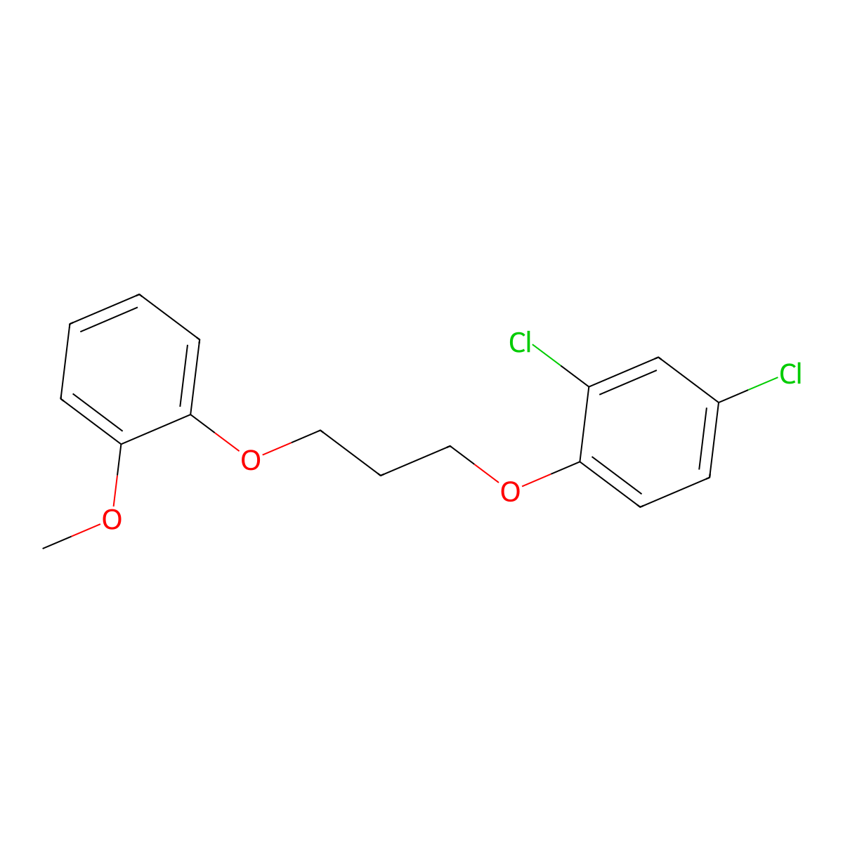 2,4-Dichloro-1-[3-(2-methoxyphenoxy)propoxy]benzene molecular structure, CAS 5577-61-7