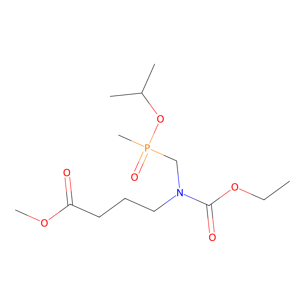 Methyl 4-[ethoxycarbonyl-[(methyl-propan-2-yloxy-phosphoryl)methyl]amino]butanoate molecular structure, CAS 5577-62-8