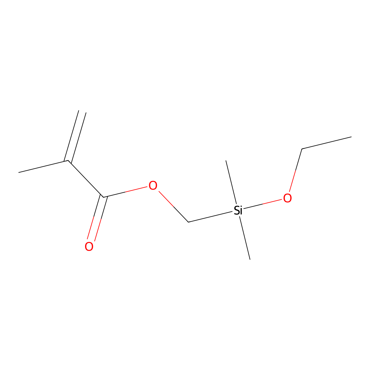 (Methacryloxymethyl)dimethylethoxysilane molecular structure, CAS 5577-70-8