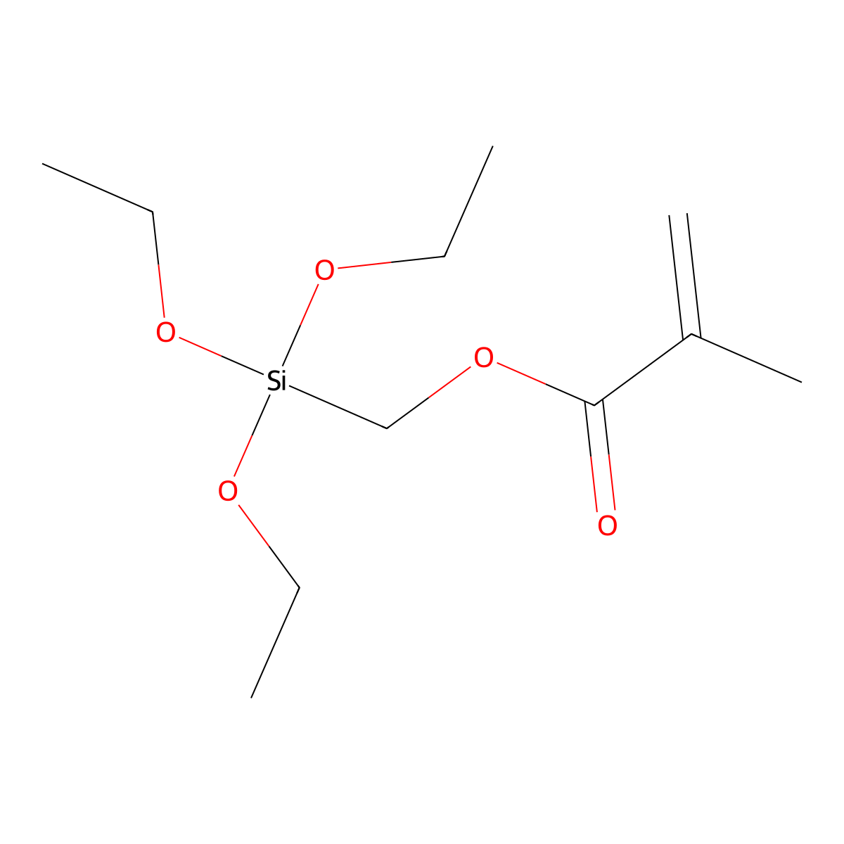 2-Propenoic acid, 2-methyl-, (triethoxysilyl)methyl ester molecular structure, CAS 5577-72-0
