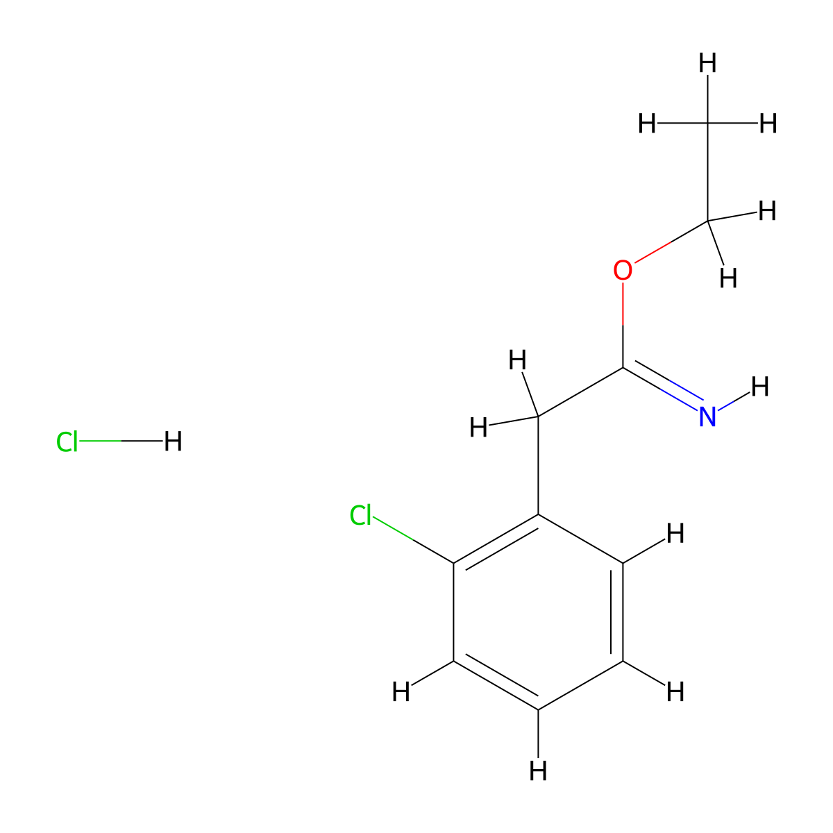 Ethyl 2-(2-chlorophenyl)ethanecarboximidate hydrochloride molecular structure, CAS 55770-05-3