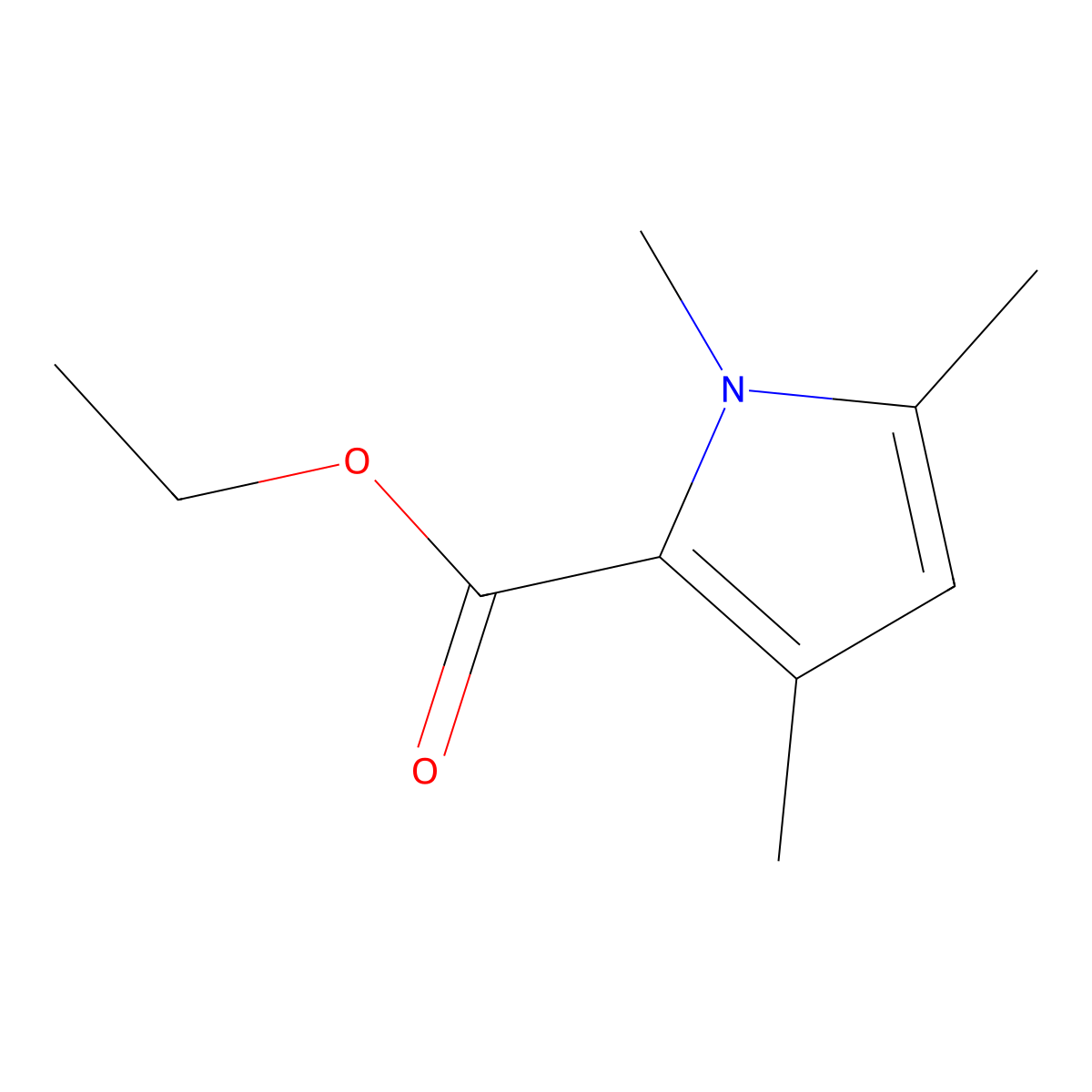 Ethyl 1,3,5-trimethyl-1H-pyrrole-2-carboxylate molecular structure, CAS 55770-79-1