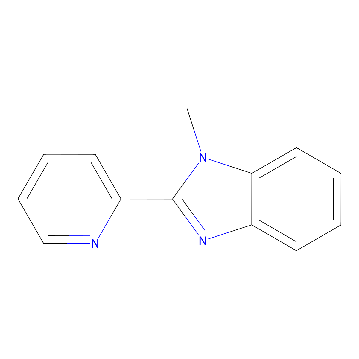 1-Methyl-2-(2-pyridyl)benzimidazole molecular structure, CAS 55774-13-5
