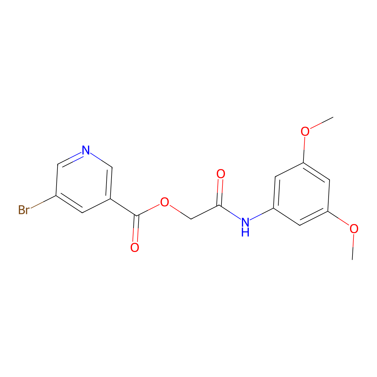 [2-(3,5-Dimethoxyanilino)-2-oxoethyl] 5-bromopyridine-3-carboxylate molecular structure, CAS 557749-78-7