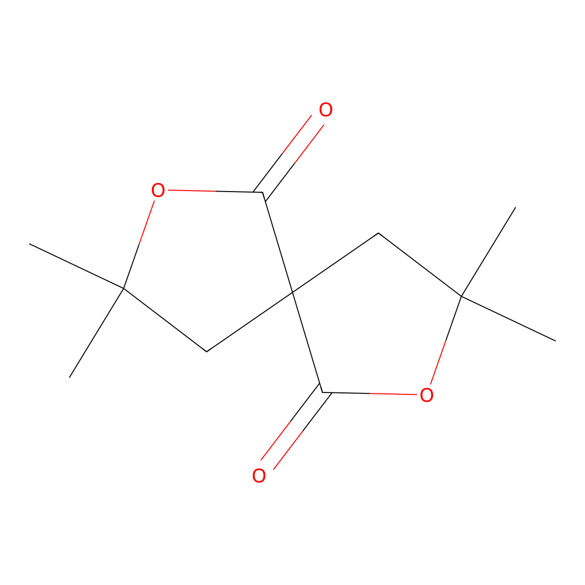 3,3,8,8-Tetramethyl-2,7-dioxaspiro[4.4]nonane-1,6-dione molecular structure, CAS 55775-73-0