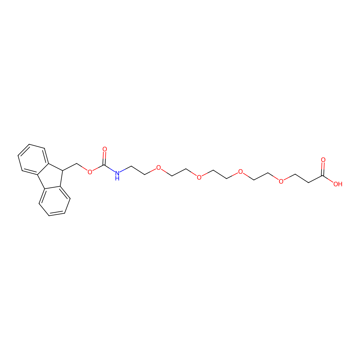1-({[(9H-fluoren-9-yl)methoxy]carbonyl}amino)-3,6,9,12-tetraoxapentadecan-15-oic acid molecular structure, CAS 557756-85-1