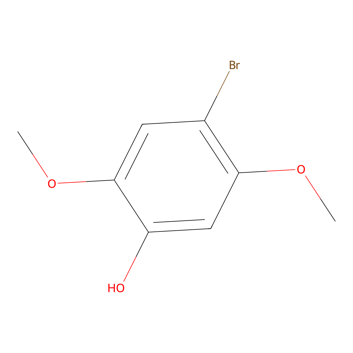 4-Bromo-2,5-dimethoxy-phenol molecular structure, CAS 557757-32-1