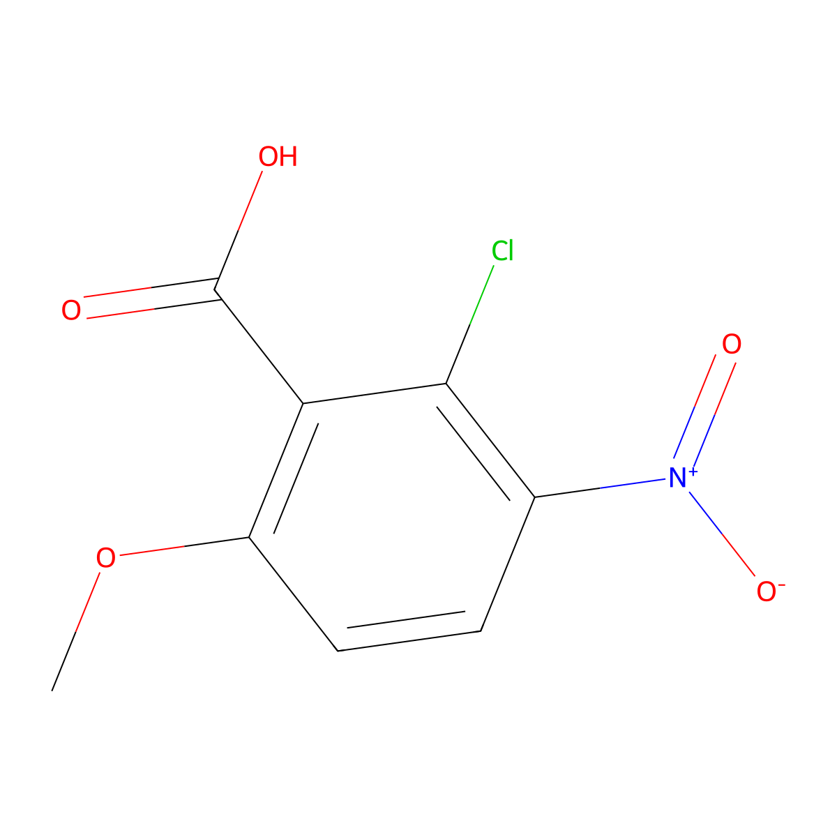 2-Chloro-6-methoxy-3-nitrobenzoic acid molecular structure, CAS 55776-01-7