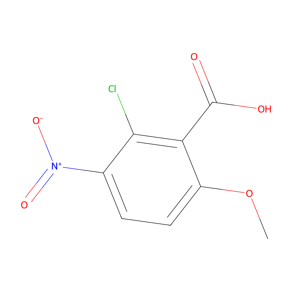 2-Chloro-6-methoxy-3-nitrobenzoic acid molecular structure, CAS 55776-01-7
