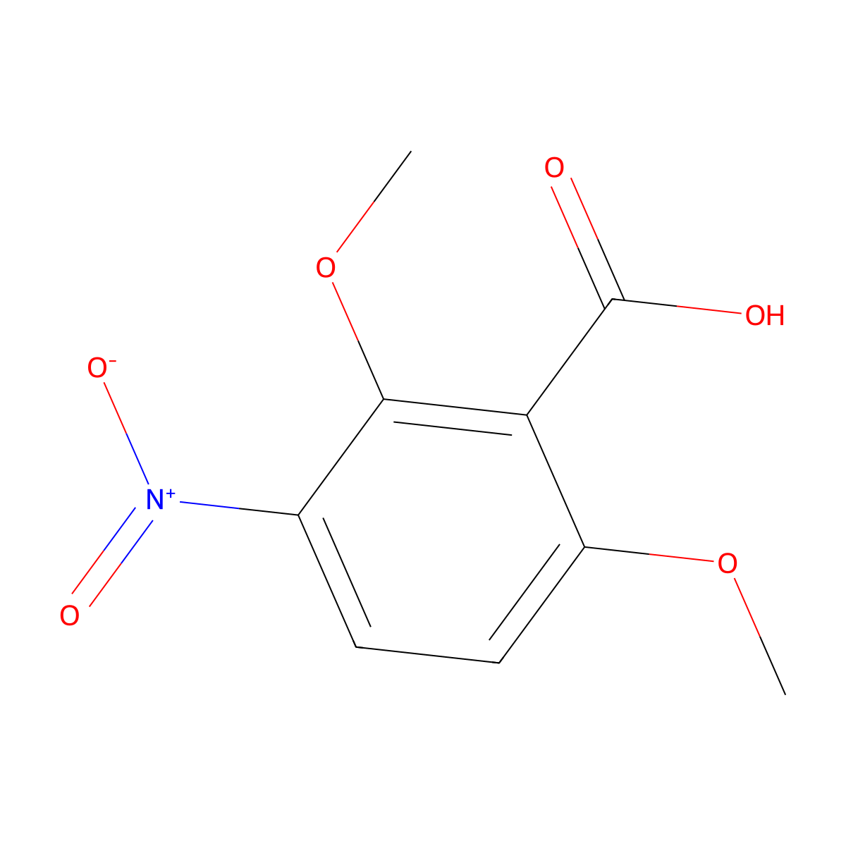 2,6-Dimethoxy-3-nitrobenzoic acid molecular structure, CAS 55776-17-5