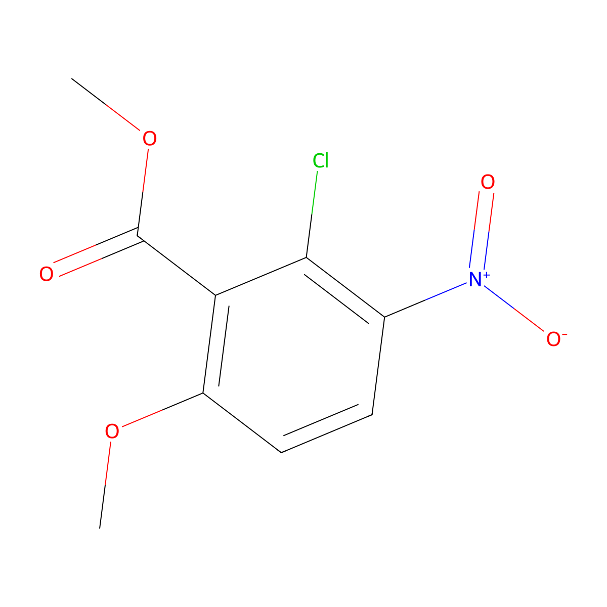 Methyl 2-chloro-6-methoxy-3-nitrobenzoate molecular structure, CAS 55776-21-1