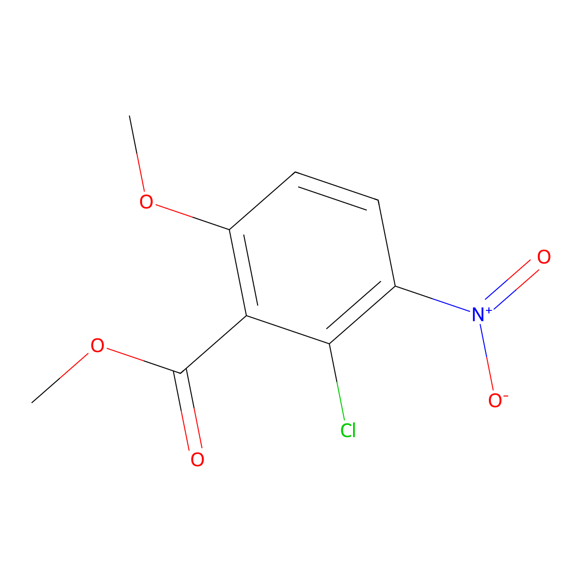 Methyl 2-chloro-6-methoxy-3-nitrobenzoate molecular structure, CAS 55776-21-1