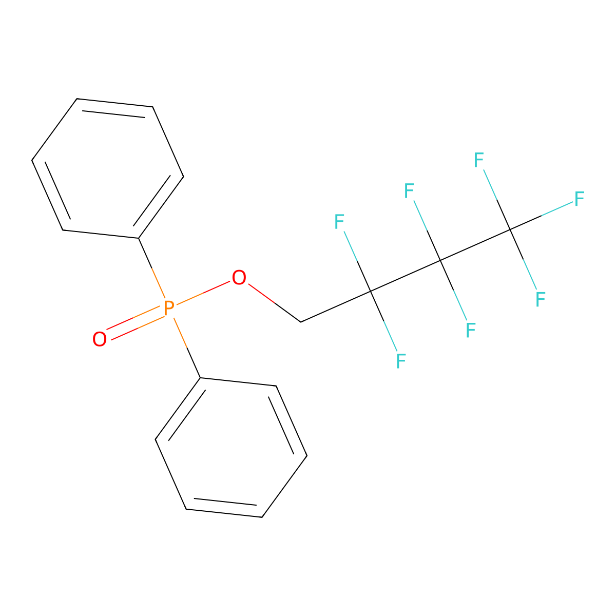 2,2,3,3,4,4,4-Heptafluorobutyl diphenylphosphinate molecular structure, CAS 55776-72-2