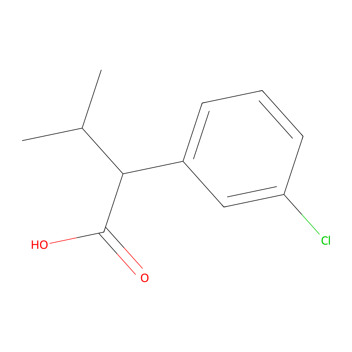 2-(3-Chlorophenyl)-3-methylbutanoic acid molecular structure, CAS 55776-79-9